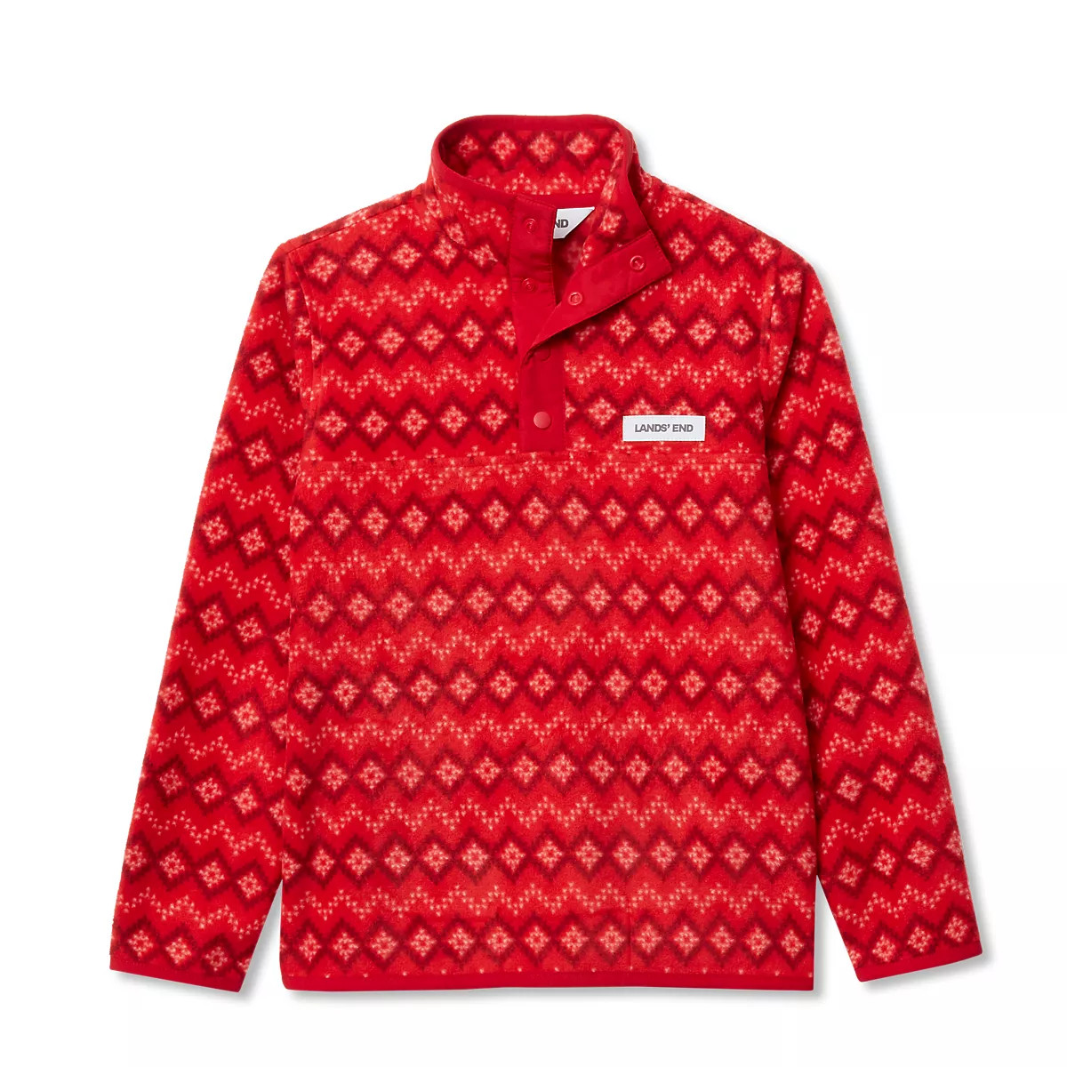 Kids Anyweather Fleece Snap Neck Pullover | Lands' End (US)