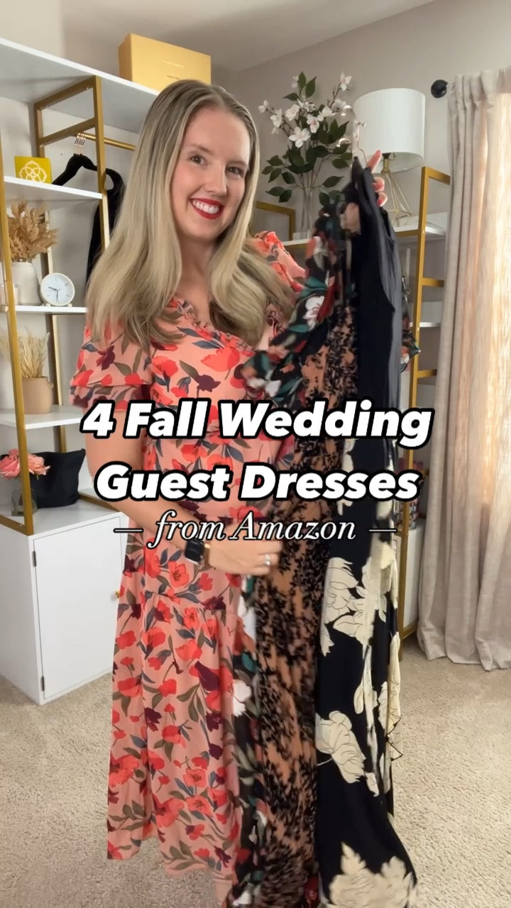 Fall wedding guest dress or occasion dress outfits plus extra comfortable strappy heels in black and neutral!

#LTKVideo #LTKFindsUnder50 #LTKWedding
