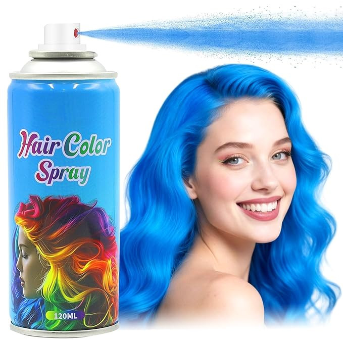 Blue Hair Spray, Temporary Hair Dye Spray For Kids Women, Washable One- Time Use Hair Color Wax P... | Amazon (US)