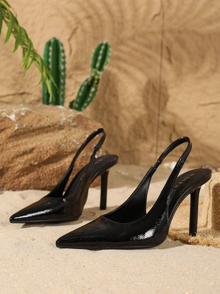 Women's Pointed Toe Slip-On Stiletto High Heels | SHEIN USA | SHEIN