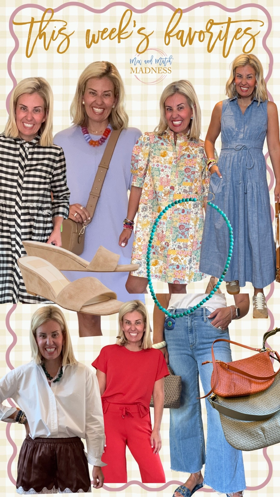 Well, technically last week’s best sellers.. 

Black and white dress- size XS
Lilac dress- size small
Colorful dress- size small
Chambray dress- size XS
White button down- size xs
AE tee- size xs
Jeans - 26 short
Shoes- true to size- size 8
Necklace (25% off sale ends today)

#LTKPetite #LTKSaleAlert #LTKstorytime