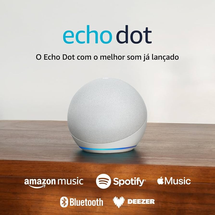 Echo Dot (Geração mais recente) | O Echo Dot com o melhor som já lançado | Cor Branca | Amazon (BR)
