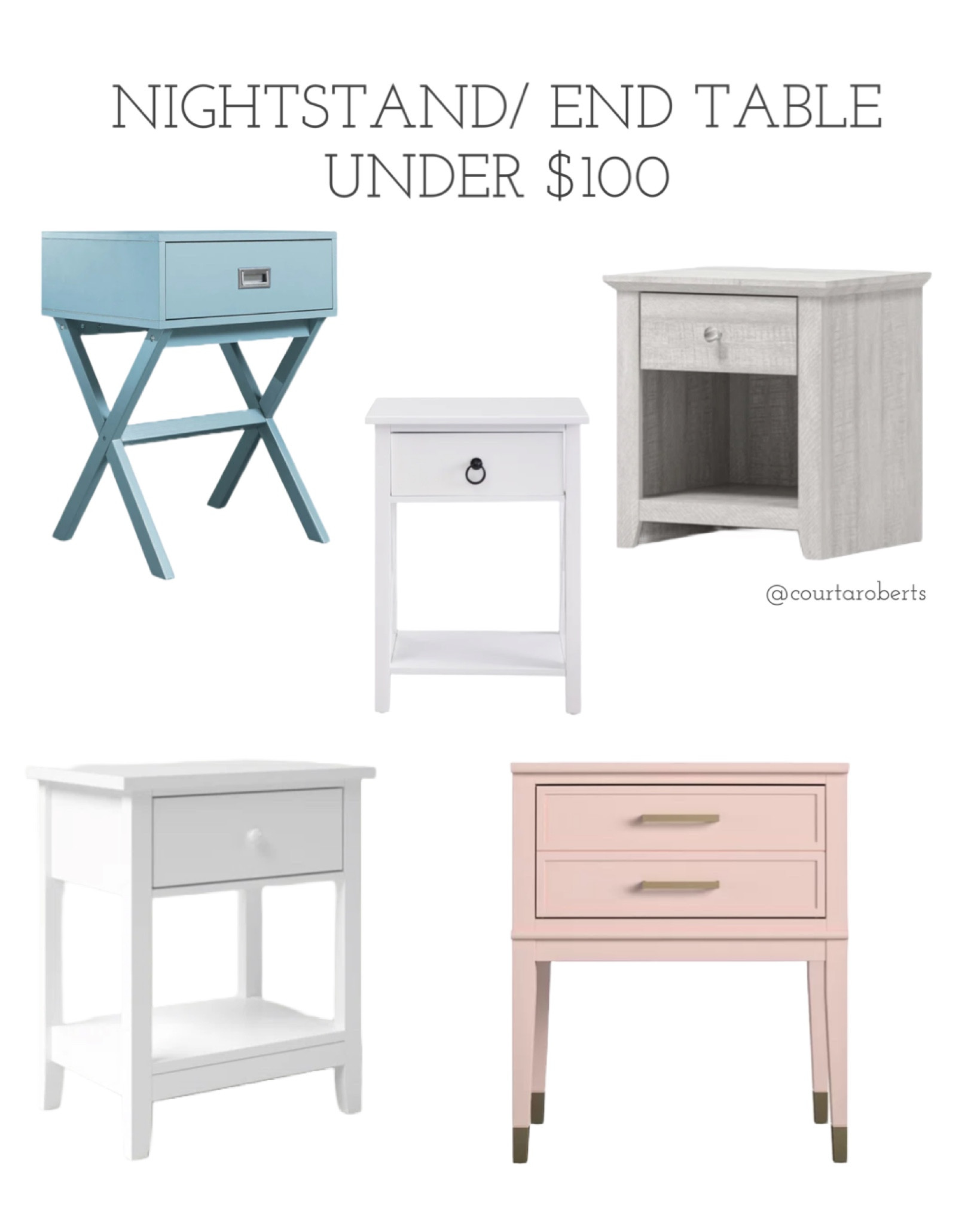 Nightstand/ end tables on sale!! 

pink blue white bedroom living room furniture bed nursery girls costal light 

#LTKhome