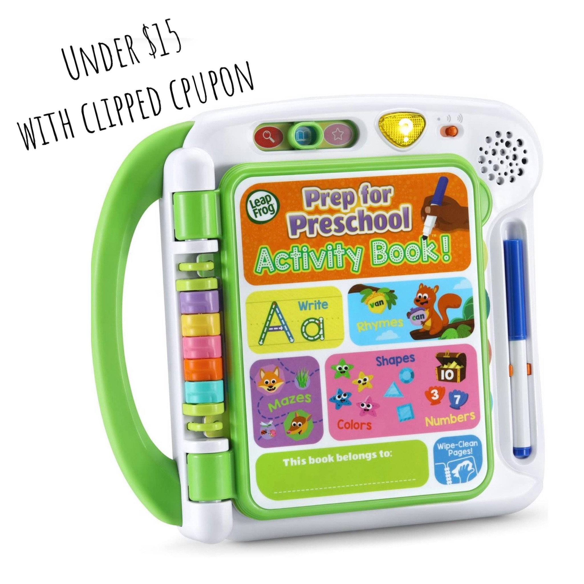 Leap Frog activity book 
Ages 3+, great for travel. 
#travel #educational #under15

#LTKHoliday #LTKkids #LTKSeasonal