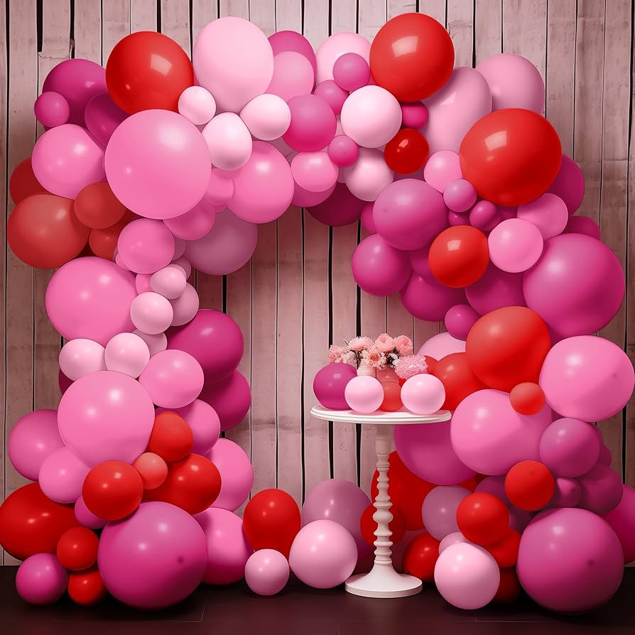 KatchOn, Red and Pink Balloon Arch Kit - Huge 18 Inch, Pack of 186 | Pink and Red Balloon Arch Ki... | Amazon (US)