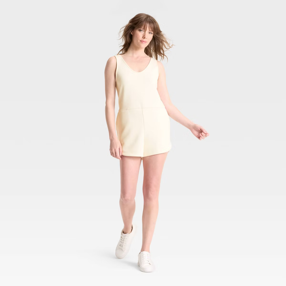 Women's Sandwash Mini Romper - A New Day™ Cream S | Target