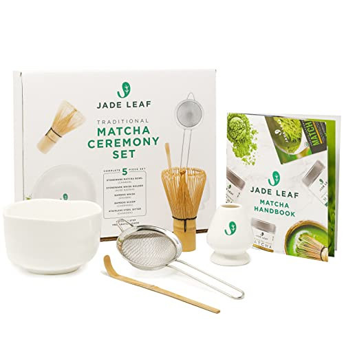 Jade Leaf Matcha - Complete Matcha Whisk Set - Ceremonial Gift Set Includes: Bamboo Matcha Whisk & Scoop, Stainless Steel Sifter, Stoneware Bowl & Whisk Holder, and Prep Guide | Amazon (US)