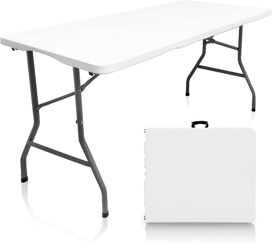 Plastic Folding Table, 5 FT Folding Table, Portable Tables for Dining Parties Card Picnic Camping | Amazon (US)