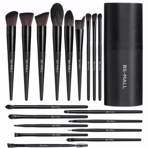 BS-MALL Makeup Brush Set 18 Pcs Premium Synthetic Foundation Powder Concealers Eye shadows Blush ... | Amazon (US)