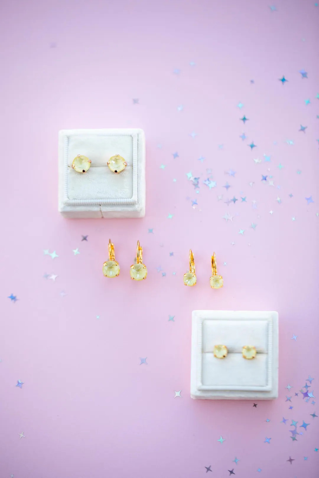 MARCH 2025 Giving Back Stud Earrings - Lemoncello Twinkle- Choose Size and Setting Color - Etsy | Etsy (US)