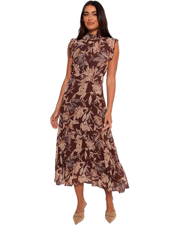 Petal & Pup Women's Delphine Maxi Dress - Brown Floral | Amazon (US)
