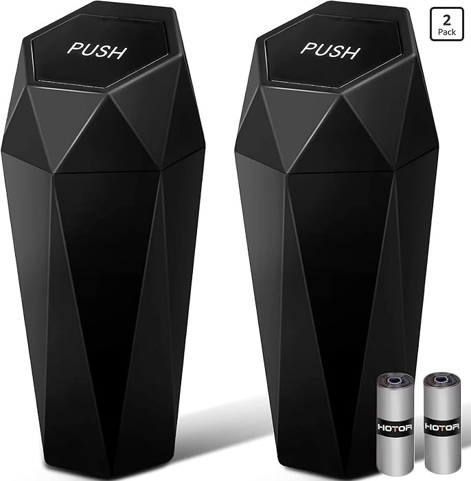HOTOR Car Trash Can with Lid - 2 Pack, Car Accessories for Interior, Leakproof Vehicle Garbage Ca... | Amazon (US)