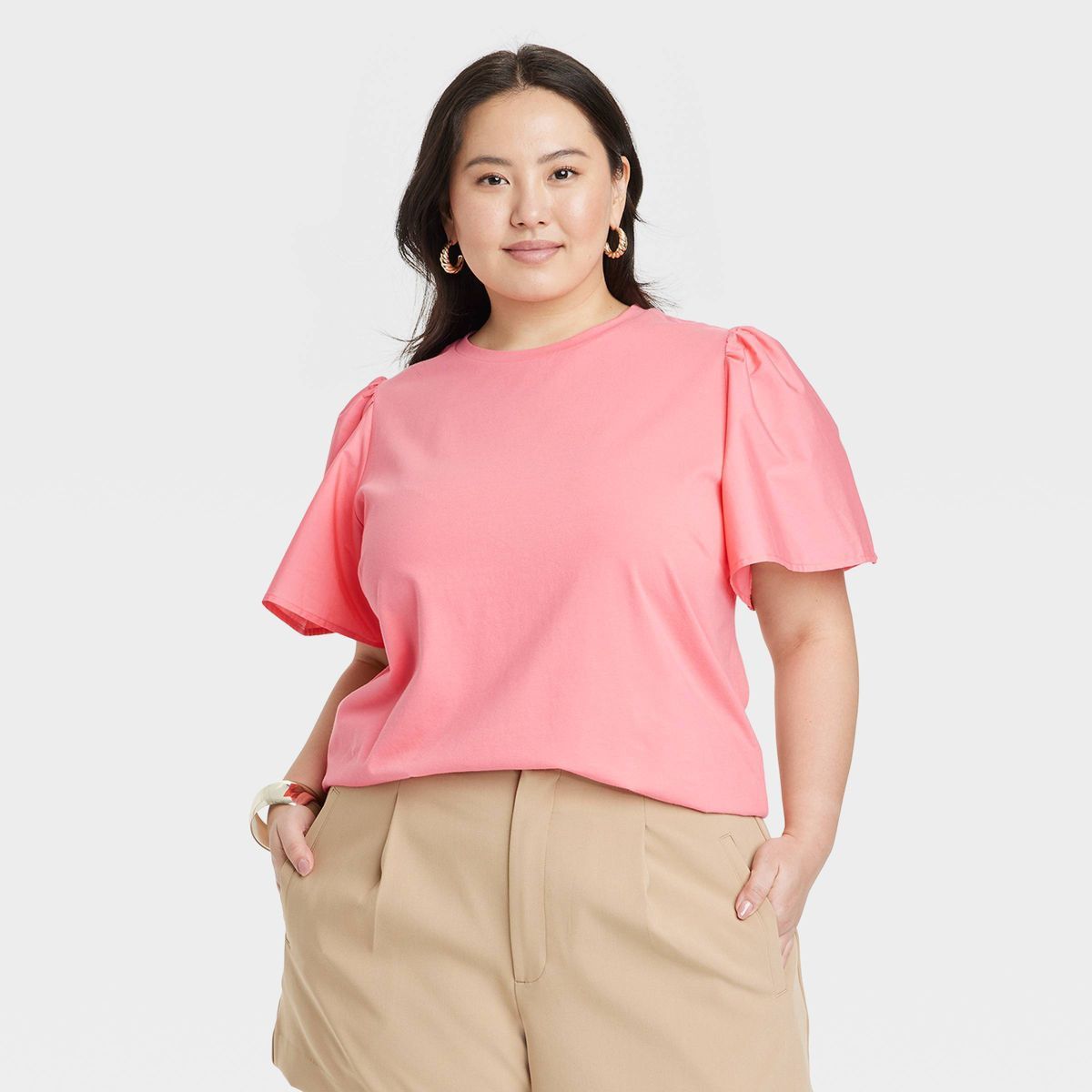 Women's KTW Puff Elbow Sleeve T-Shirt - A New Day™ | Target