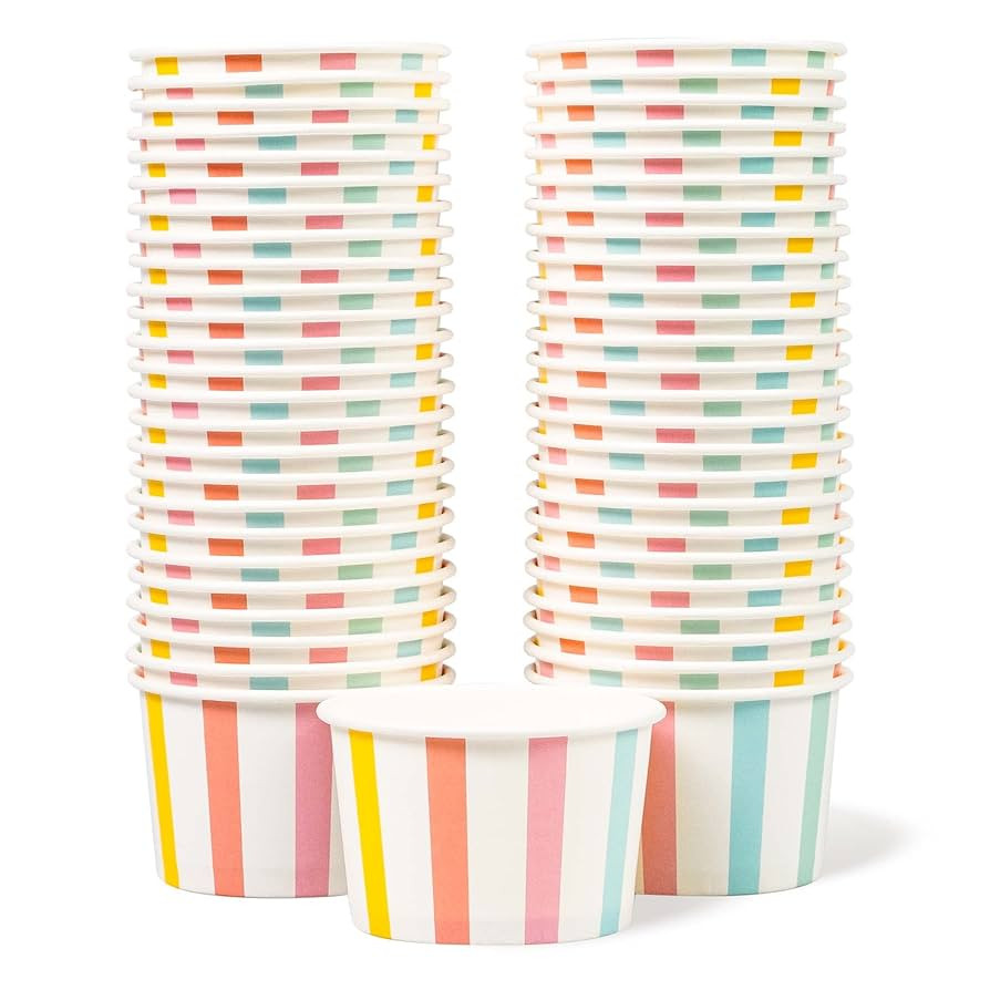 MATICAN Paper Ice Cream Cups, 50-Count 5.5-Oz Disposable Dessert Bowls for Hot or Cold Food, 5.5-... | Amazon (US)