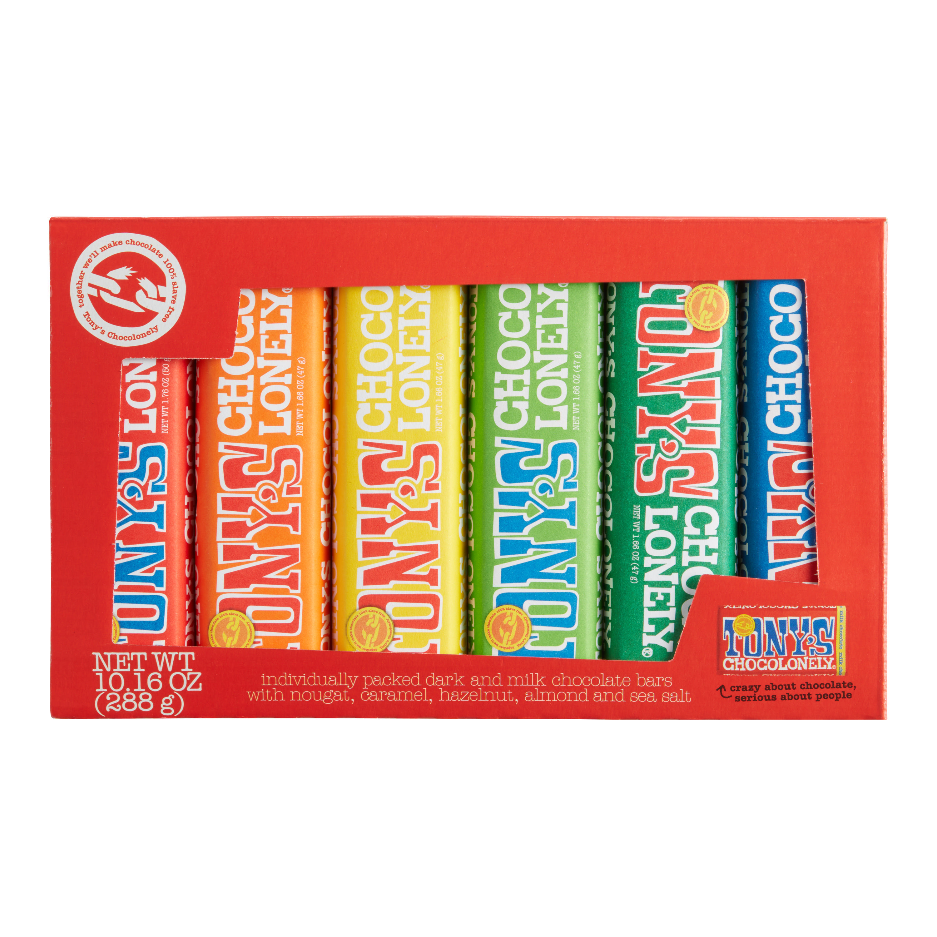 Tony's Chocolonely Assorted Chocolate Bars Gift Box 6 Pack | World Market