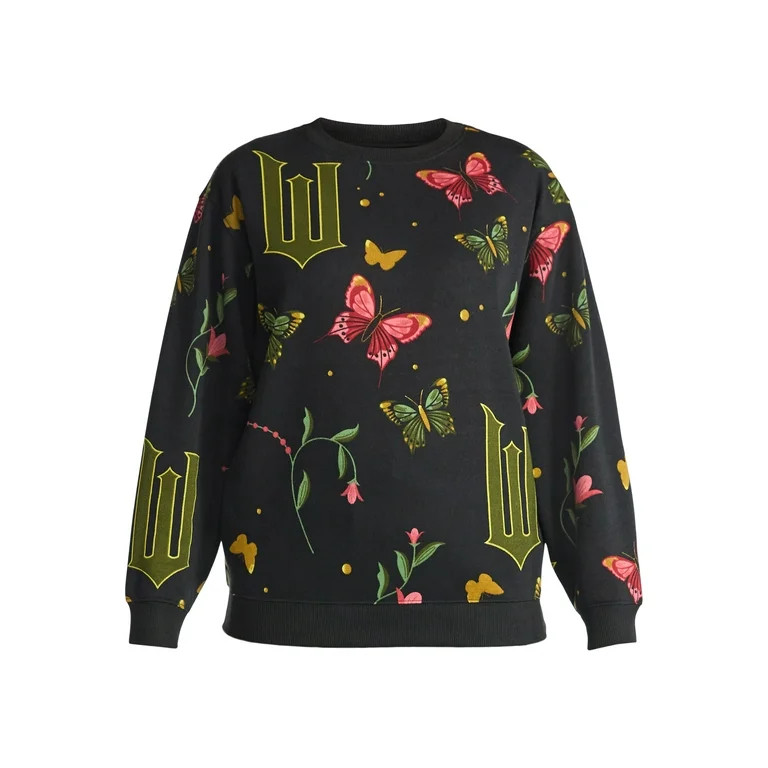 Wicked Women's Graphic Print Fleece Sweatshirt with Long Sleeves, Sizes XXS-XXL | Walmart (US)