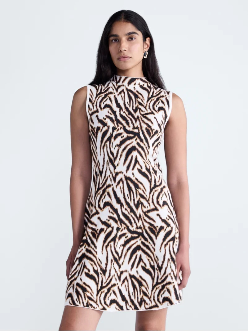 Scoop Women\u2019s and Women's Plus Sleeveless Mock Neck Mini Dress, Sizes XS-4X | Walmart (US)