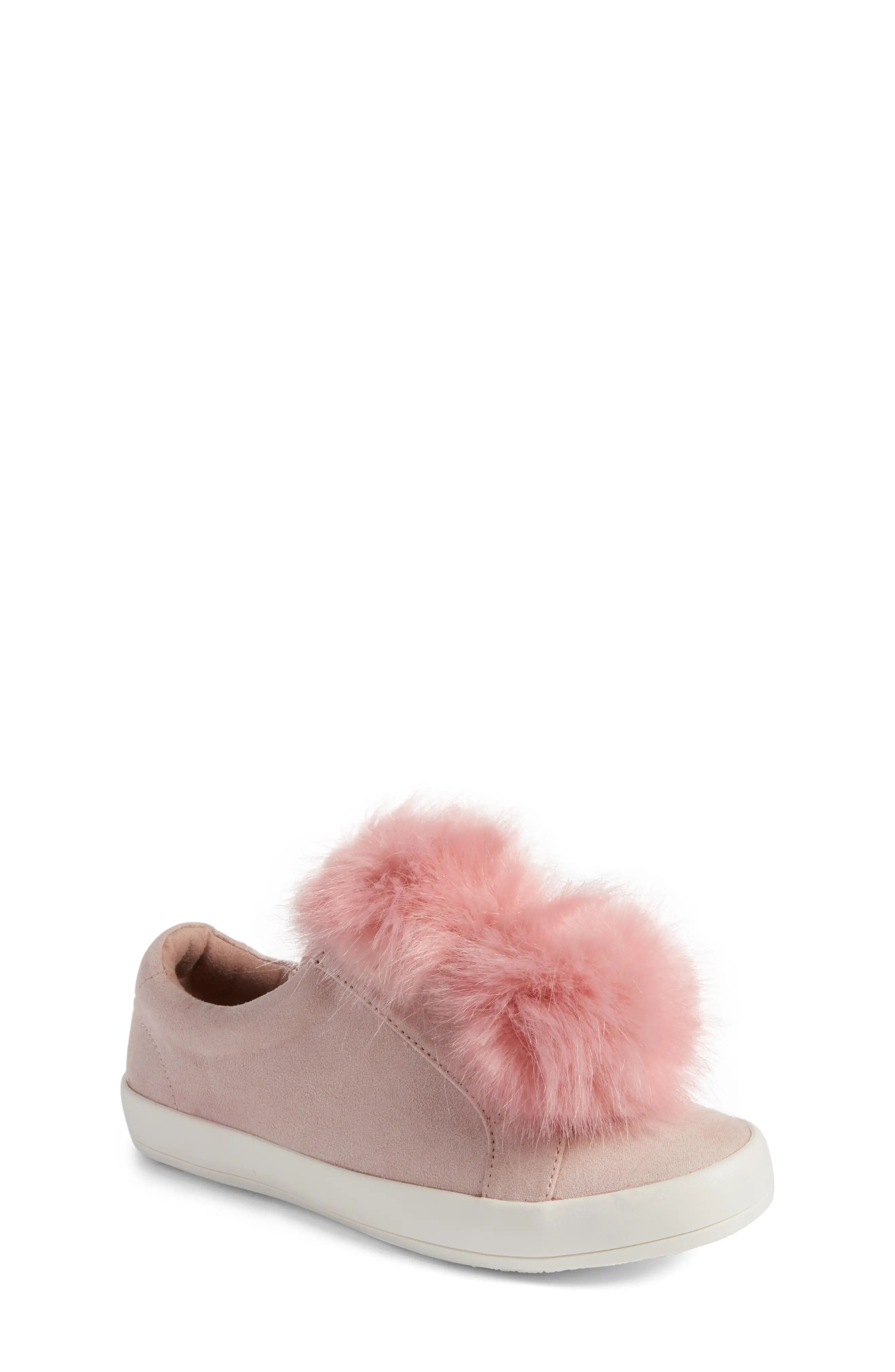 Cynthia Leya Faux Fur Pompom Slip-On Sneaker | Nordstrom