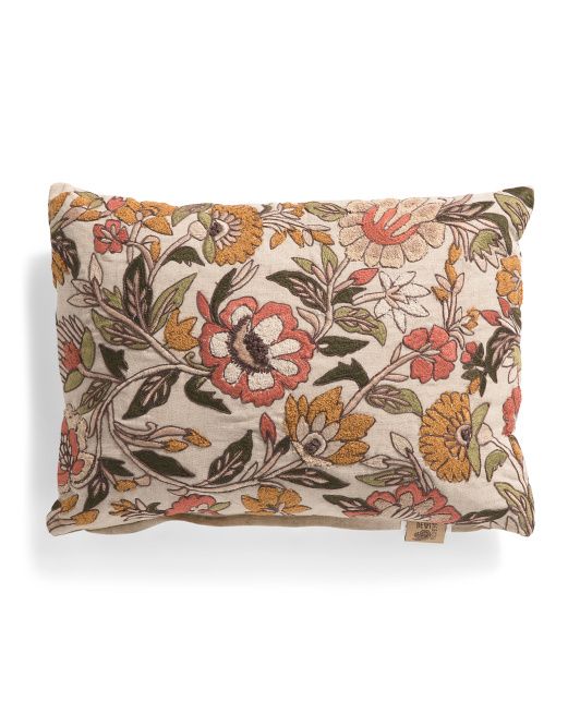 14x19 Embroidered Boucle Floral Pillow | TJ Maxx