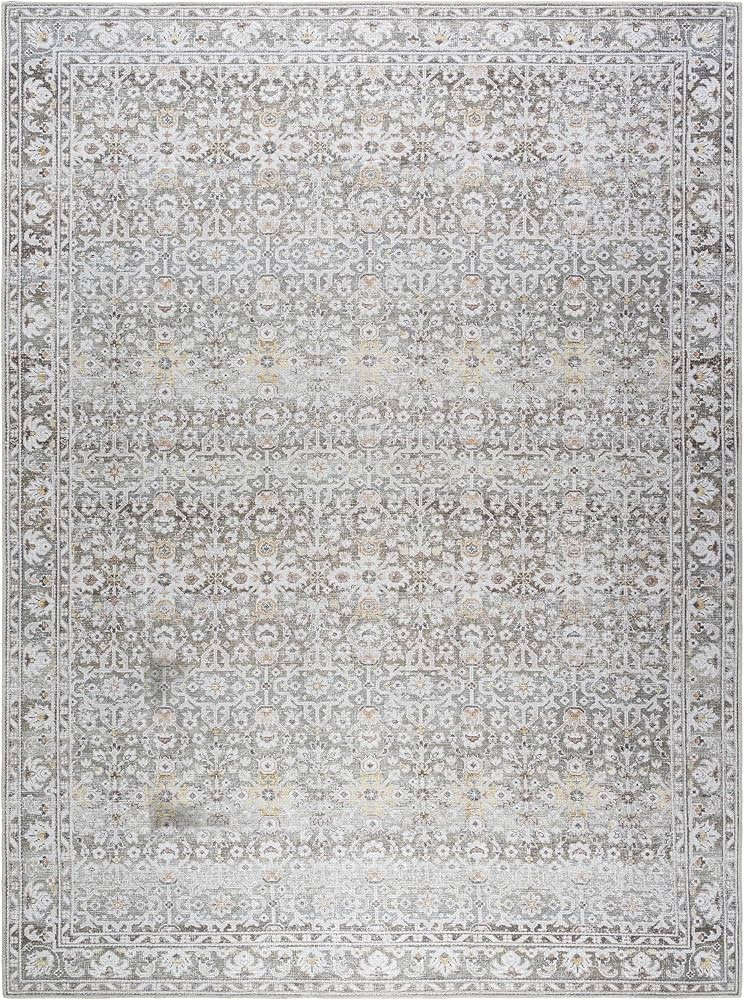 Surya Our PNW Home x Rainier Updated Traditional Washable Area Rug, 5'3" x 7'3", Medium Gray | Amazon (US)