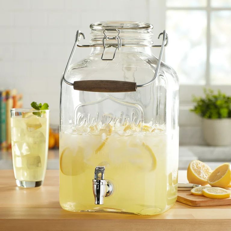 Better Homes & Gardens Glass 2-Gallon Beverage Dispenser with Glass Clamp Lid | Walmart (US)