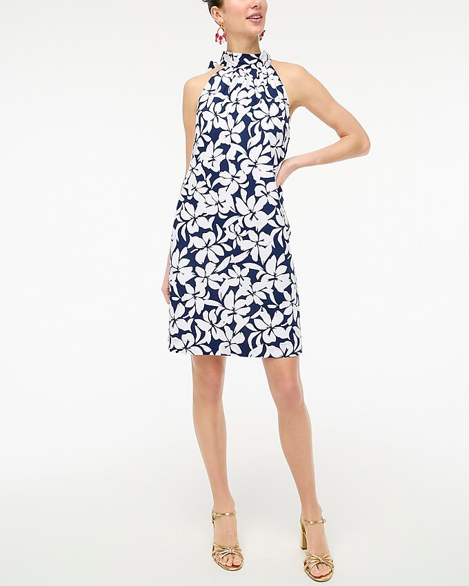 Tie-neck mini shift dress | J.Crew Factory