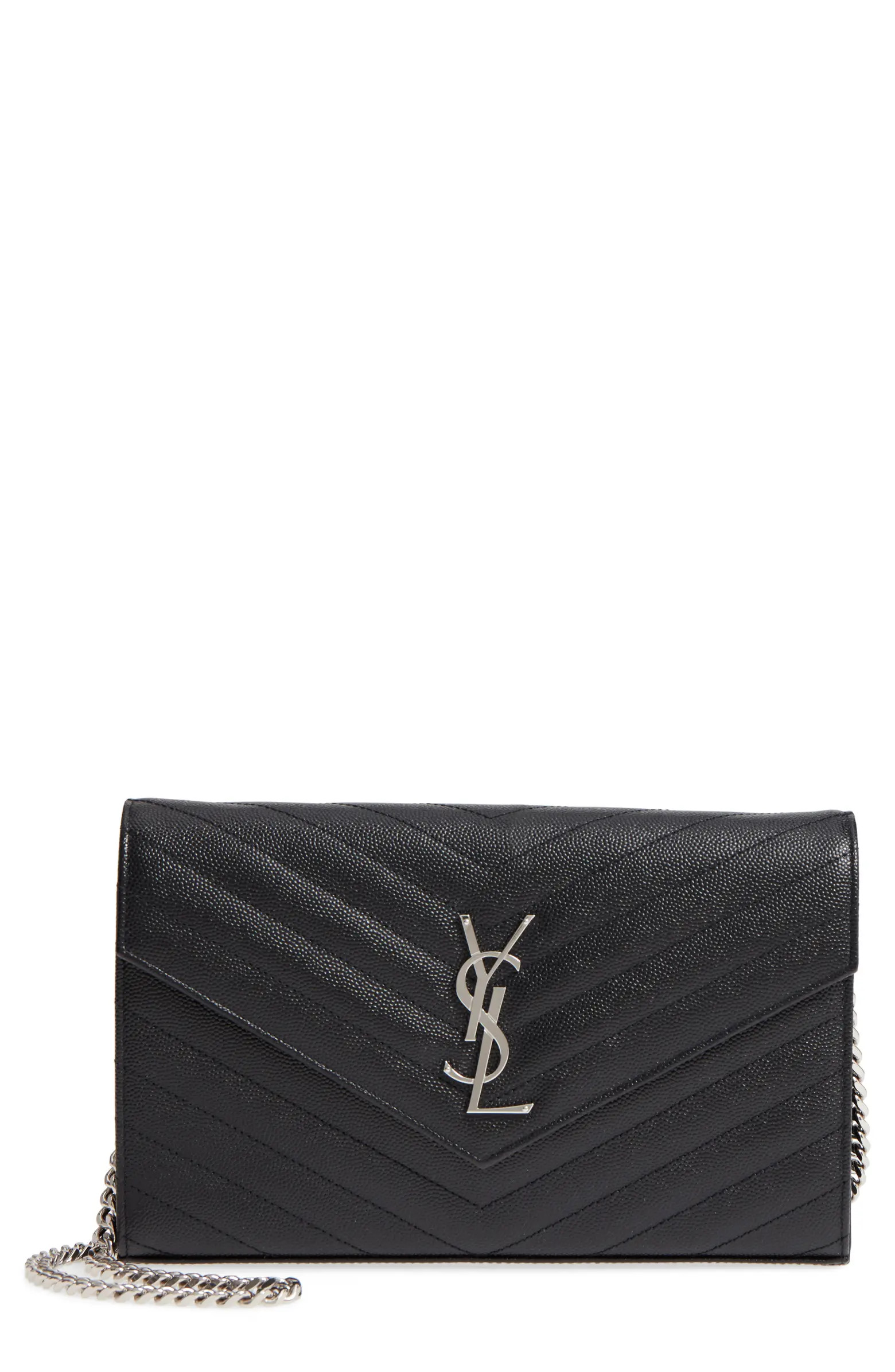 Cassandre Matelassé Leather Wallet on a Chain | Nordstrom