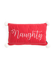 14x24 Naughty And Nice Reversible Pillow | TJ Maxx