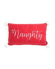 14x24 Naughty And Nice Reversible Pillow | TJ Maxx