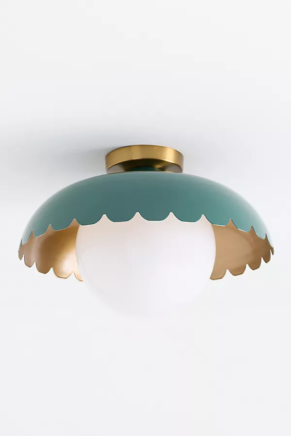 Simone Scalloped Globe Flush Mount | Anthropologie (US)