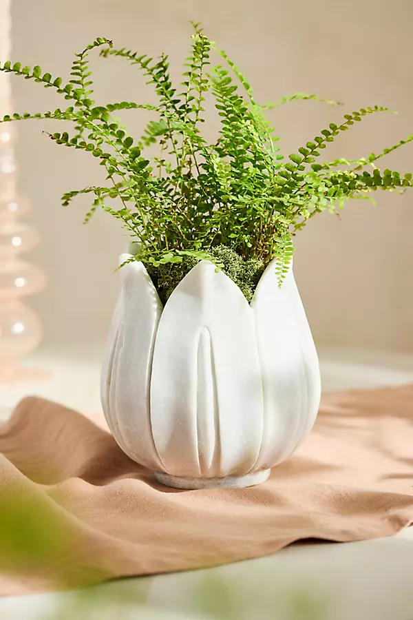 Marble Tulip Planter | Anthropologie (US)