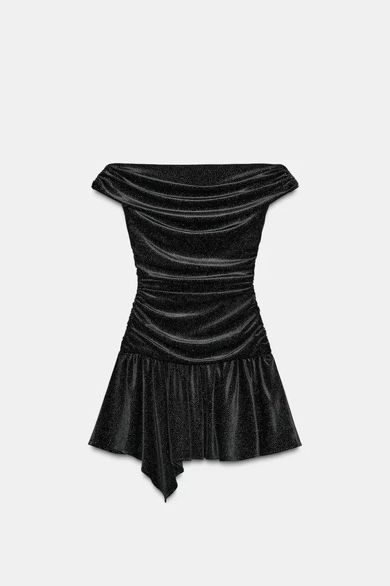 SPARKLY VELVET MINI DRESS | Zara US