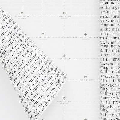 25 sq ft 'Twas the Night Before Christmas' Gift Wrap White/Black - Sugar Paper™ + Target | Target