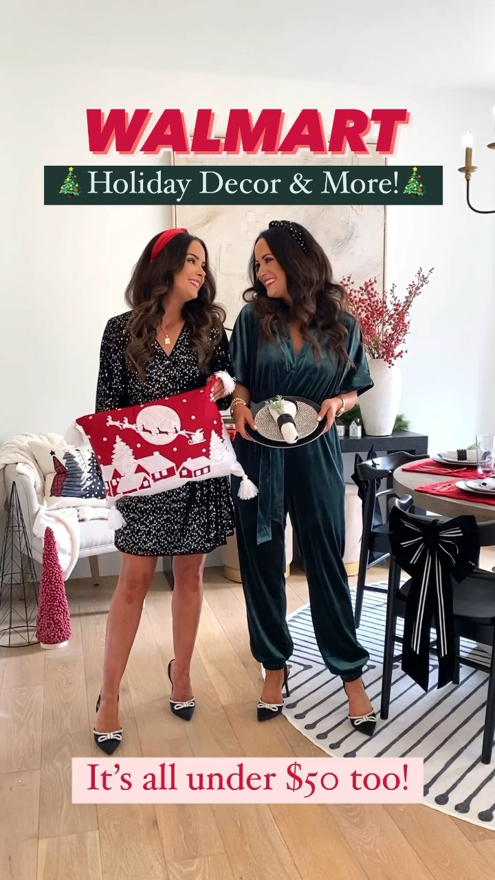 Velvet or sparkles - what’s your fave option for holiday decor? 🎄#ad We are so excited to have an under $50 @walmart holiday tablescape for you all + top 10 holiday hidden gems for you all that start at just $9! From shimmery candles and velvet placemats to glass trees and cozy pillows - Walmart has it all! Head to our new IG stories for a closer look at all the items we used to create this holiday home look! 😍 Leave a comment below if you need direct links for anything. 🎁 Happy Holiday Shopping! ~ L & W 

#walmartpartner #walmarthome #walmartholiday #twins #twinsisters 

#LTKHoliday #LTKSeasonal #LTKunder50