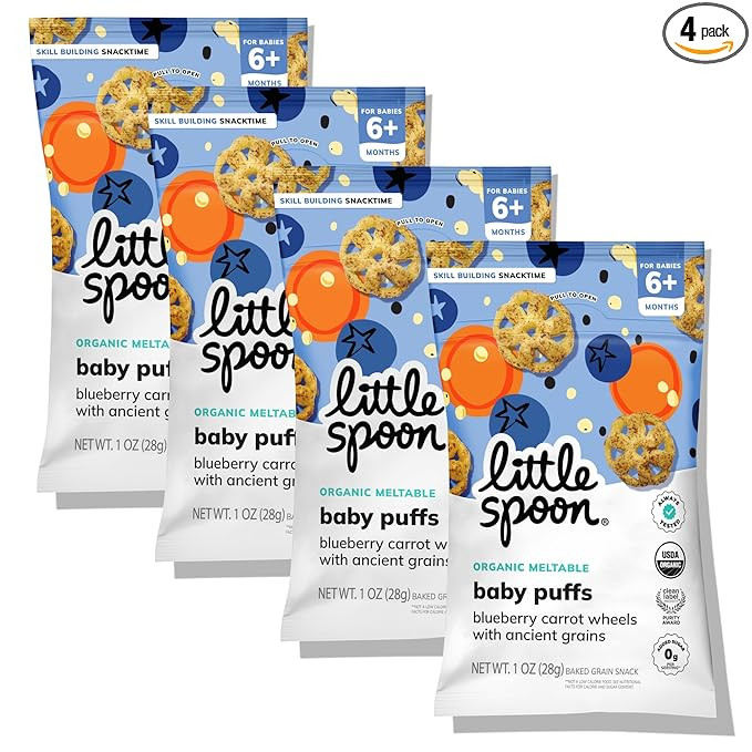 Little Spoon Blueberry Carrot Meltable Baby Wheels, Organic Corn, Quinoa & Sorghum, No Added Suga... | Amazon (US)