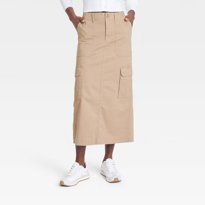 Women's Cargo Midi Skirt - Universal Thread™ Tan | Target