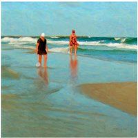 Women Beach Art, Collecting Seashells, Girlfriend Gift, Seascape, Seashore Print, Coastal Korpita | Etsy (US)
