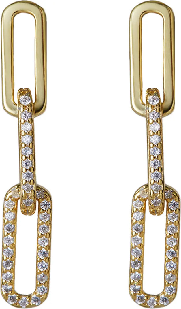Argento Vivo Sterling Silver Pavé Paper Clip Linear Drop Earrings | Nordstrom | Nordstrom