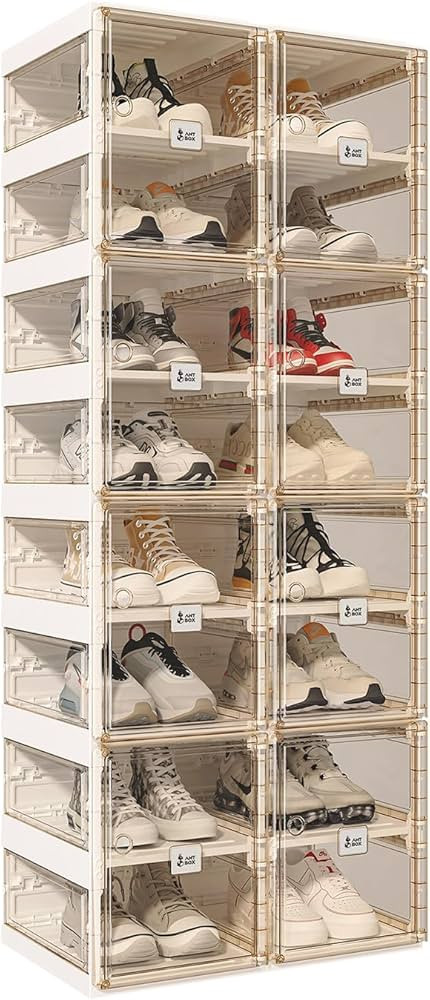 Foldable Shoe Rack,Shoe Organizers for Closet Plastic Shoe Storage Box For Entryway,Living Room,L... | Amazon (US)