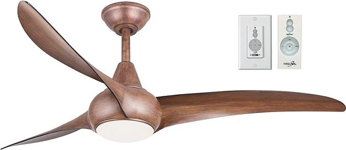 Minka-Aire F844-DK Light Wave 52" Ceiling Fan, Distressed Koa with Remote and Wall Control Bundle | Amazon (US)