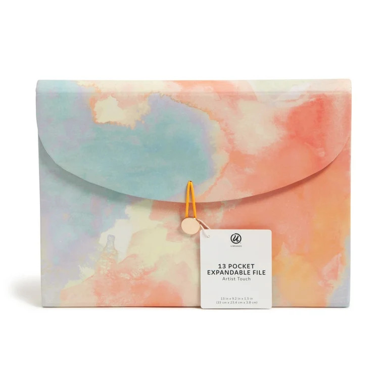 U Brands 13 Pocket Expandable File, 13 x 9.2 x 1.5 in., Artistic Touch Sky Blue, Assorted Colors | Walmart (US)
