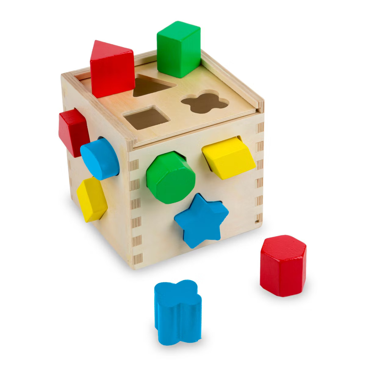 Melissa & Doug Shape Sorting Cube - Classic Wooden Toy With 12 Shapes | Target