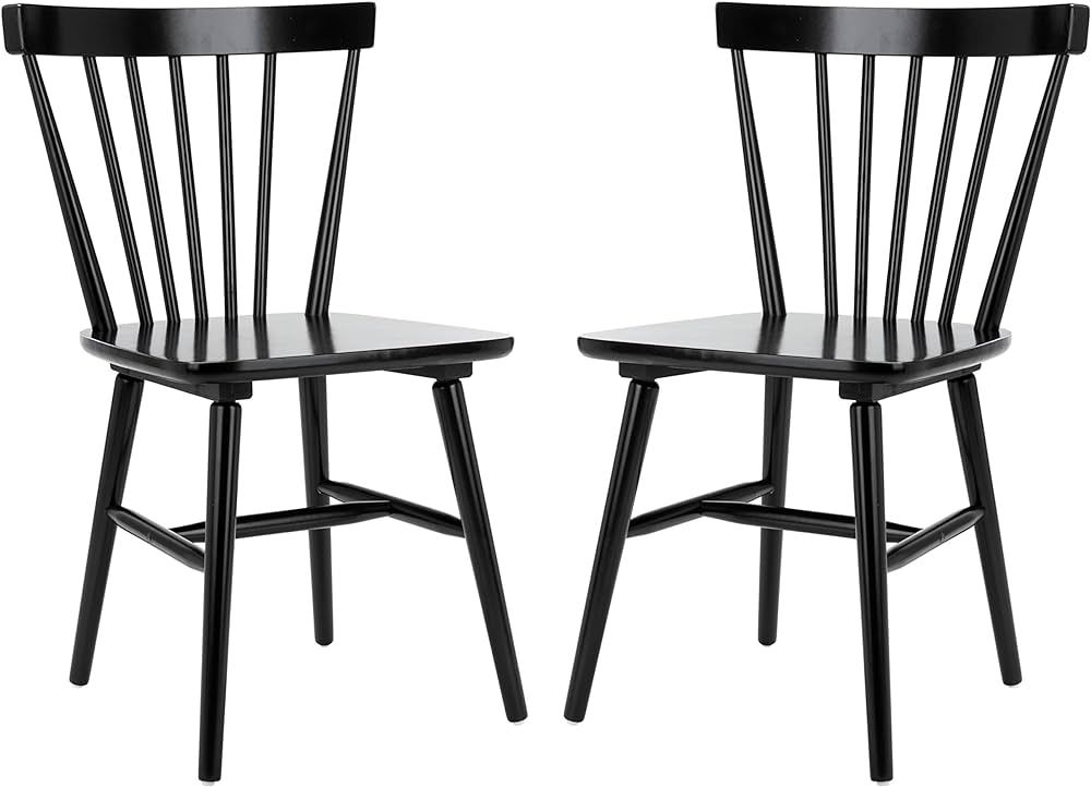 Safavieh Home Winona Farmhouse Black Spindle Back Dining Chair, Set of 2 | Amazon (US)