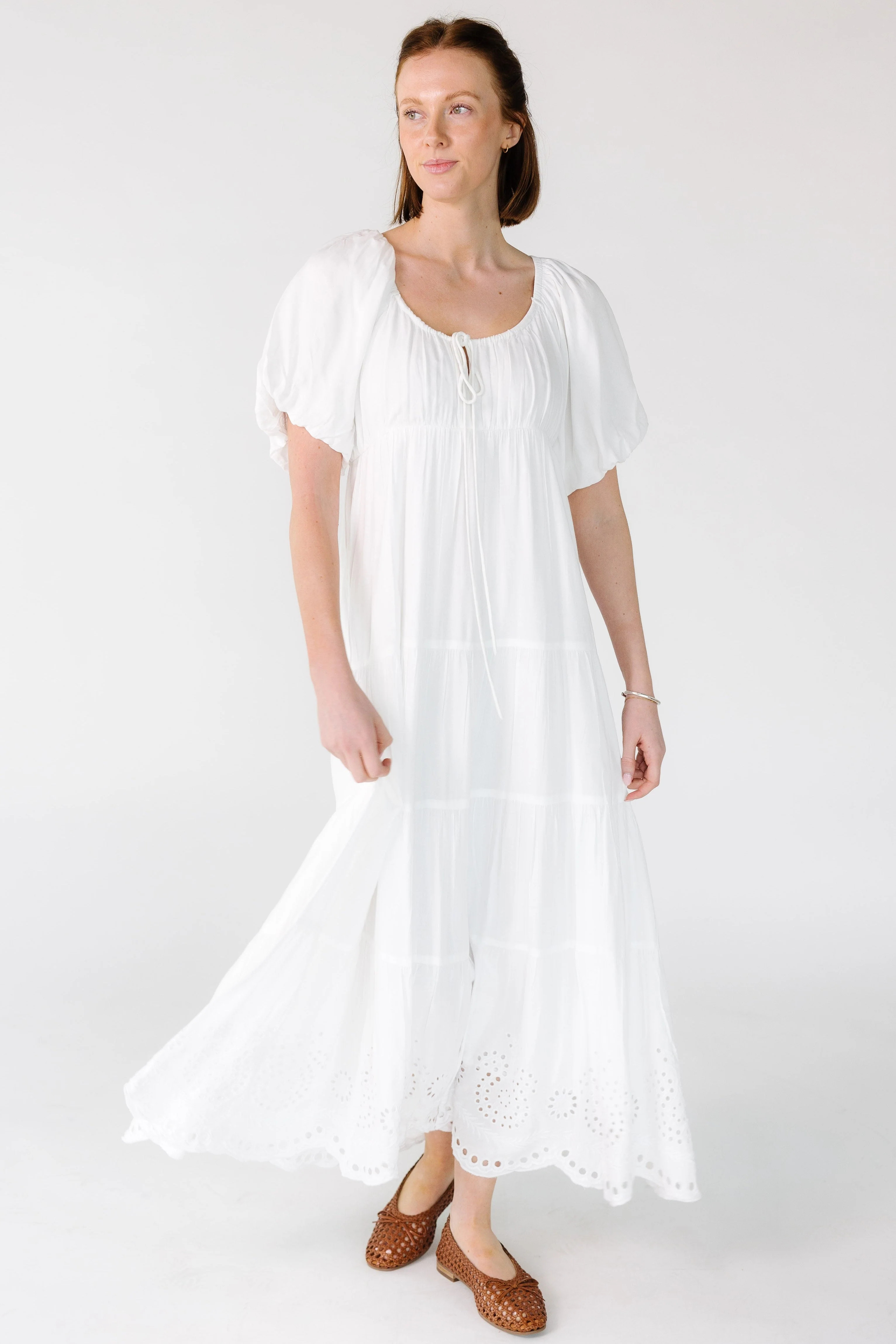 Citrus Lyon Modest White Tier Dress | Called To Surf