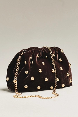 Maeve Velvet Studded Clutch | Anthropologie (US)