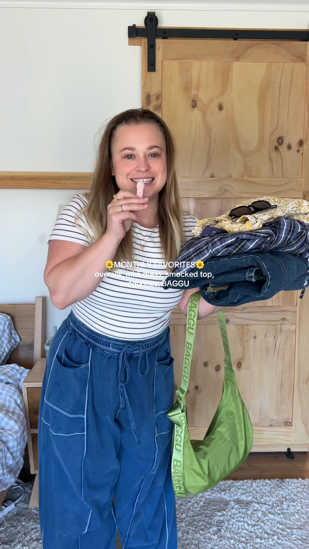 Monthly favorites 🌼 overalls, midi dress, smocked top, BAGGU and sunnies 😎 

#monthlyfavorites #monthlyfaves #favoritethings #overalls #summerdress 

#LTKMidsize #LTKSaleAlert #LTKSeasonal