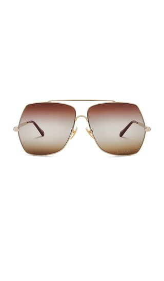 Aly Sunglasses in Gold & Brown | Revolve Clothing (Global)
