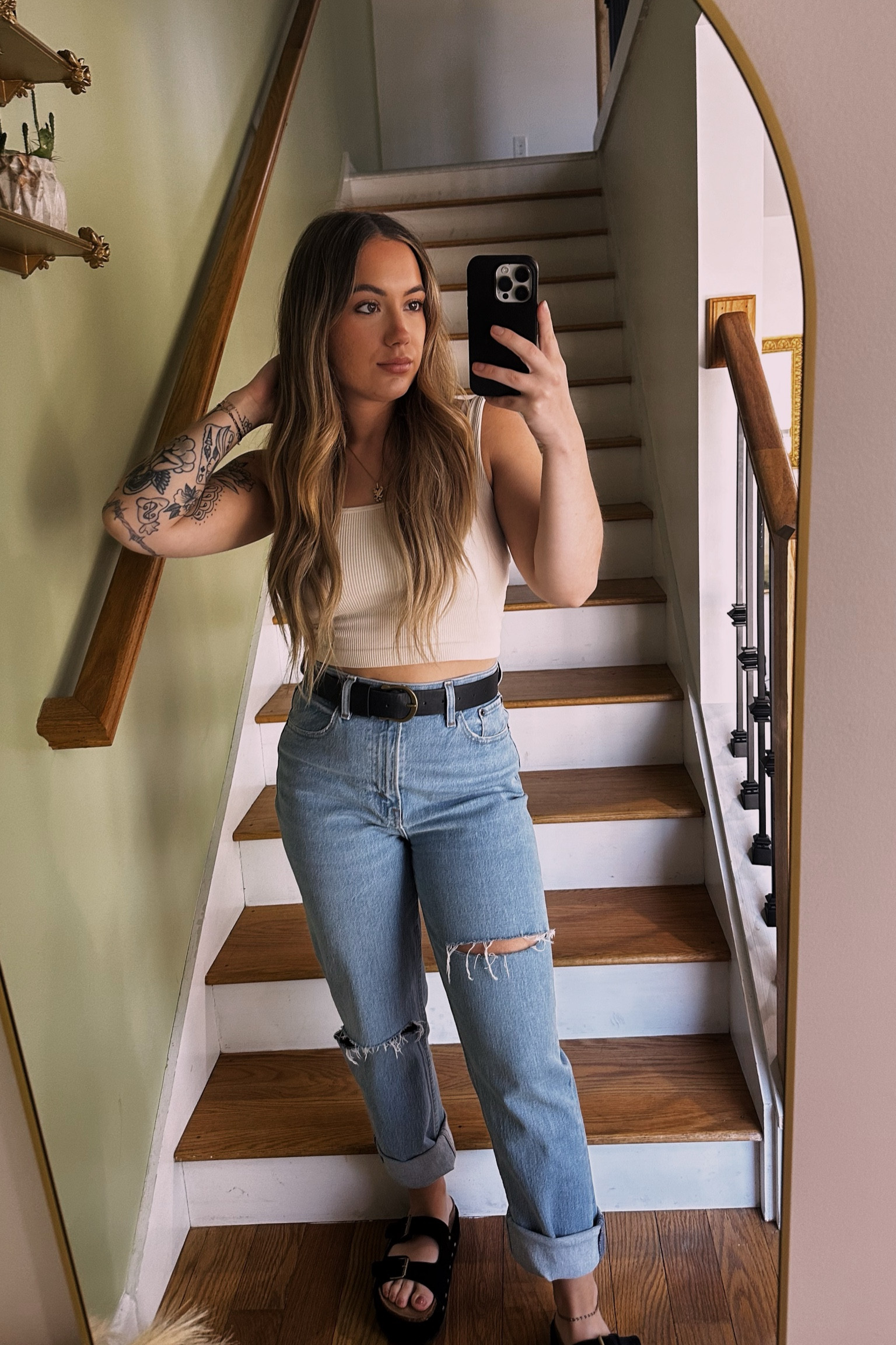 Jeans and belt link! Tank and sandals are from Tj Maxx

#LTKGiftGuide #LTKWorkwear #LTKHome