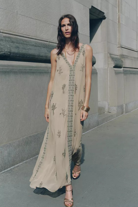 ZW COLLECTION BEADED EMBROIDERED DRESS | Zara US
