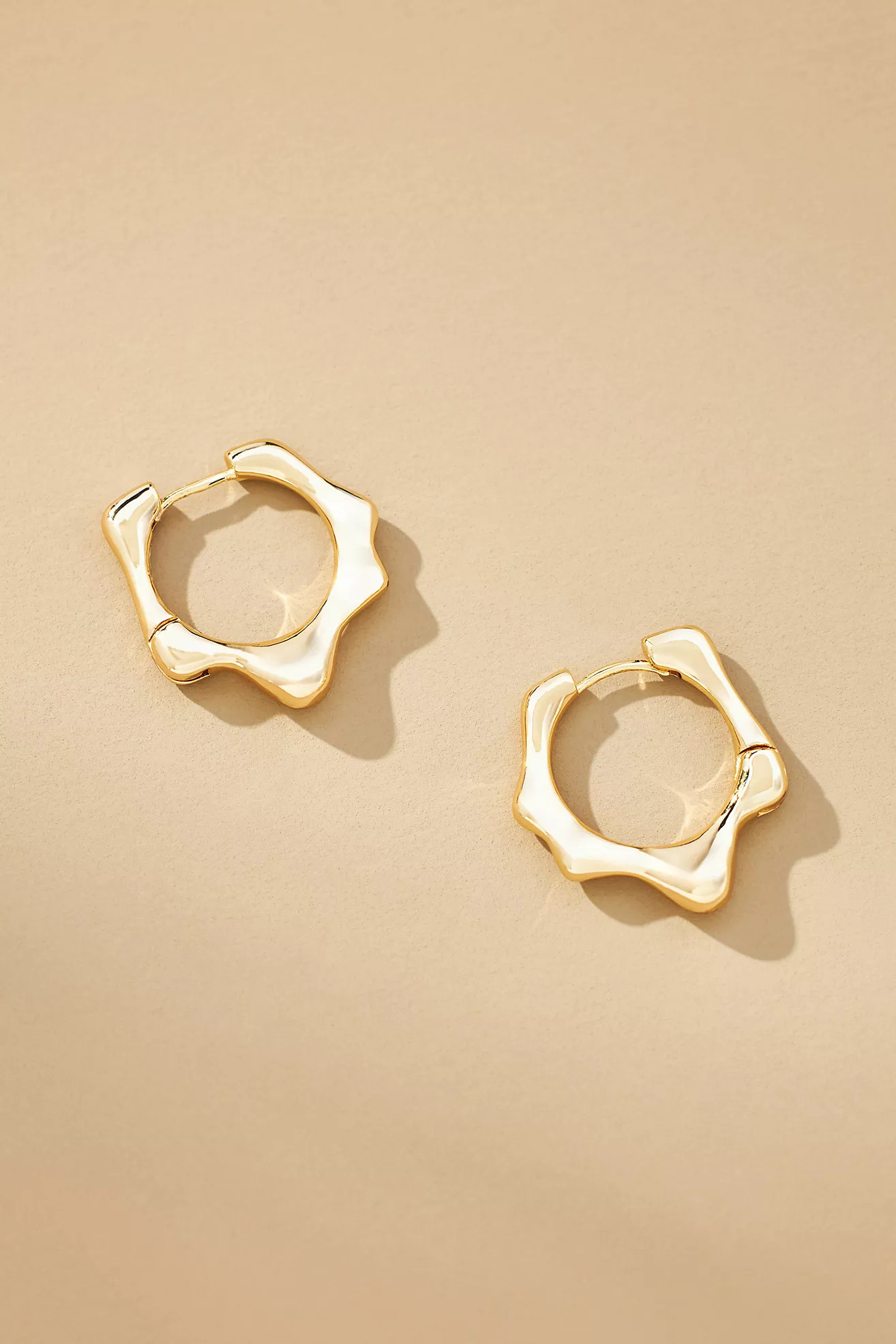Small Abstract Molten Huggie Hoop Earrings | Anthropologie (US)